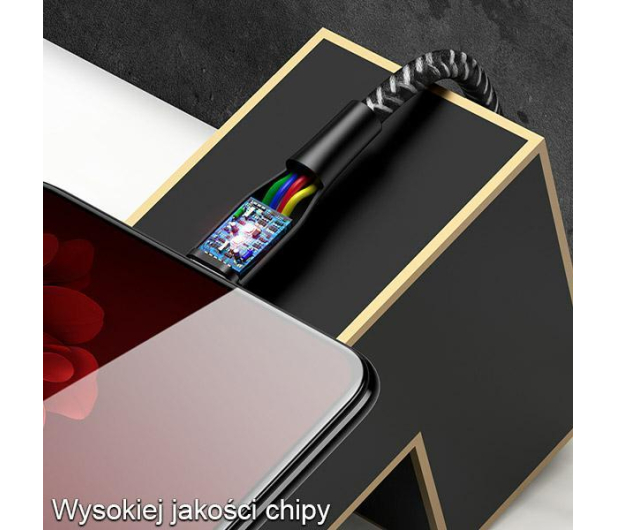 USAMS Kabel pleciony U41 microUSB 2m 2A czerwony Fast Charge - 1569037 - zdjęcie 4